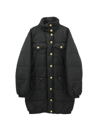 Pre-owned Chanel 1996 Cc Turn-lock Puffer Coat In Black