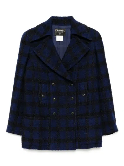 Pre-owned Chanel 1996 Double-breasted Jacket In Blue