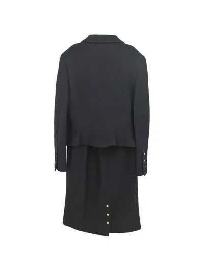 Pre-owned Chanel 1996 Double-breasted Skirt And Jacket Suit In Black