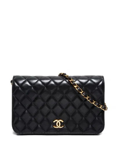 Pre-owned Chanel 1996 Full Flap Quilted Shoulder Bag In Black
