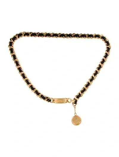 Pre-owned Chanel 1996 Interlocking Cc Logo Chain-link Belt In Gold