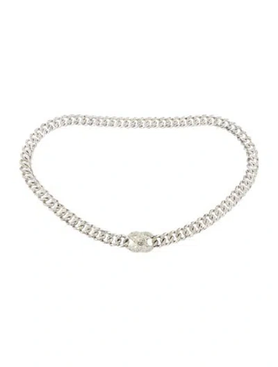 Pre-owned Chanel 1996 Interlocking Cc Logo Waist Belt In Silver