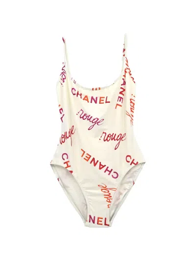 Pre-owned Chanel 1996 Logo Swimsuit In Neutral