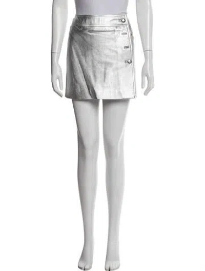 Pre-owned Chanel 1996 Mini Skirt In Silver