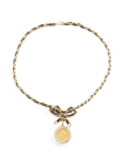 Pre-owned Chanel 1996 Ribbon Coin Choker In Gold