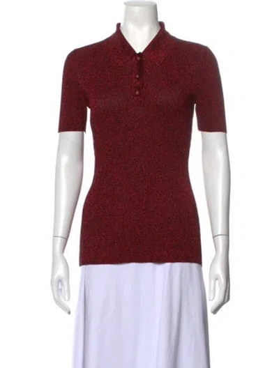 Pre-owned Chanel 1996 Short Sleeve Polo In Red