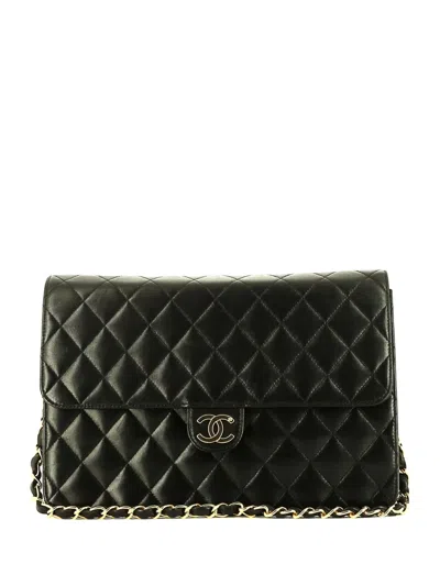 Pre-owned Chanel 1996 Timeless Quilted Shoulder Bag In Black