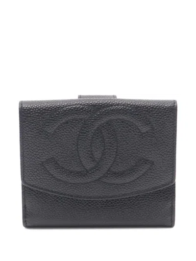 Pre-owned Chanel 1996 Timeless Wallet In Black