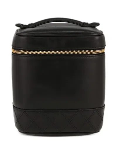 Pre-owned Chanel 1996 Vanity Handbag In Black