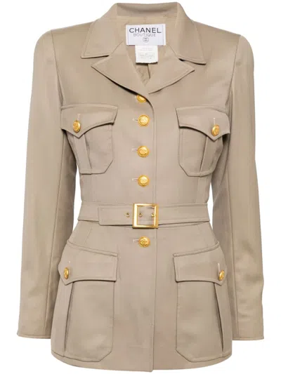Pre-owned Chanel 1996 Wool Jacket In Neutrals
