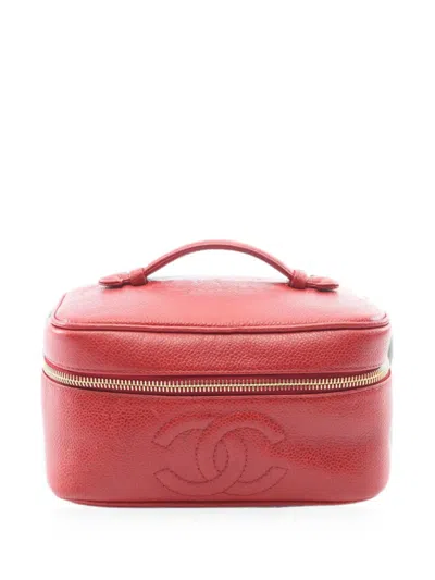 Chanel 1996-1997 Coco Mark Vanity Bag In Red
