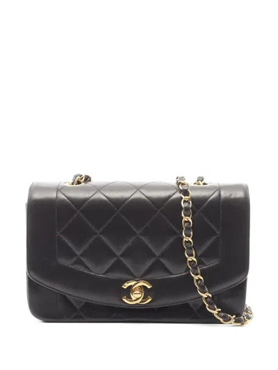 Pre-owned Chanel 1996-1997 Diana Shoulder Bag In Black