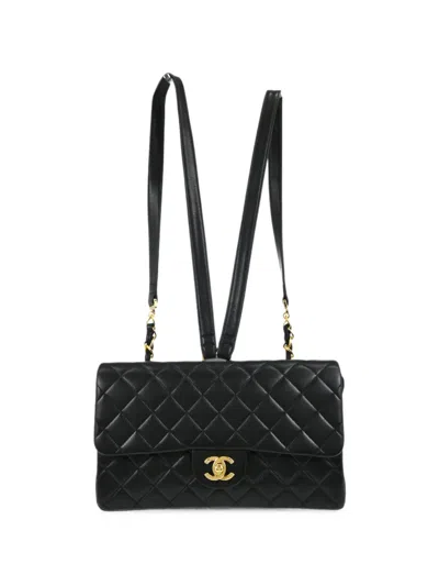 Pre-owned Chanel 1996-1997 Flap Backpack In Black