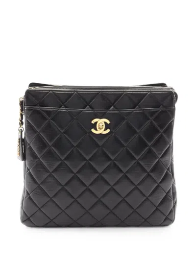 Pre-owned Chanel 1996-1997 Quilted Leather Backpack In Black