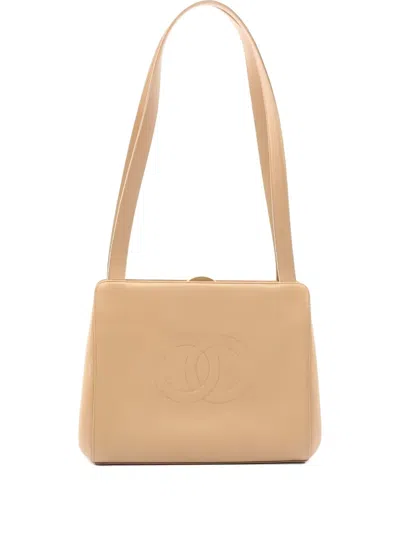 Pre-owned Chanel 1997-1999 Caviar-leather Shoulder Bag In Neutral