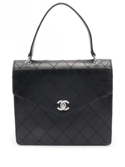Pre-owned Chanel 1997-1999 Caviar-leather Tote Bag In Black