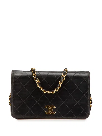 Pre-owned Chanel 1997-1999 Cc Quilted Lambskin Full Flap Crossbody Bag