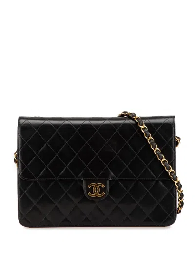 Pre-owned Chanel 1997-1999 Cc Quilted Lambskin Single Flap Crossbody Bag