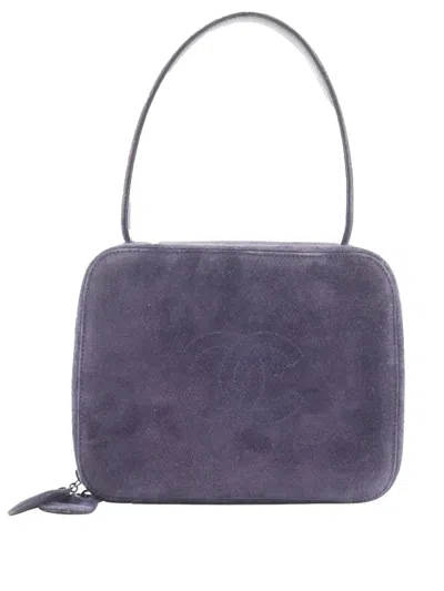 Pre-owned Chanel 1997-1999 Cc Suede Handbag In Purple