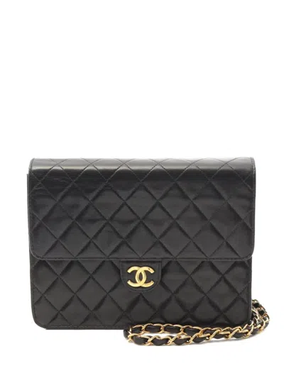 Pre-owned Chanel 1997-1999 Classic Flap Matelassé-quilted Shoulder Bag In Black