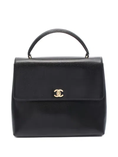 Pre-owned Chanel 1997-1999 Coco-mark Tote Bag In Black