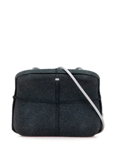 Pre-owned Chanel 1997-1999 Felt Millennium Hard Case Crossbody Bag In Gray
