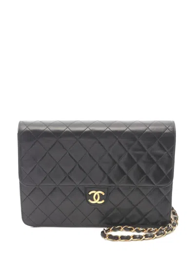 Pre-owned Chanel 1997-1999 Matelasse Chain Cross Body Bag In Black