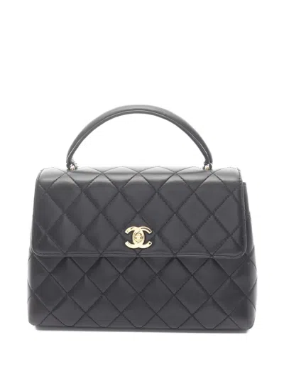 Pre-owned Chanel 1997-1999 Matelasse Top Handle Tote Bag In Black