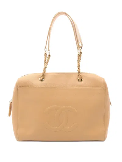 Pre-owned Chanel 1997-1999 Mini Coco Mark Handbag In Neutral