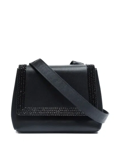 Pre-owned Chanel 1997-1999 Mini Satin Beaded Shoulder Bag In Black