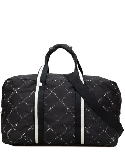 Pre-owned Chanel 1997-1999 Old Line Nylon Duffle Bag Travel Bag