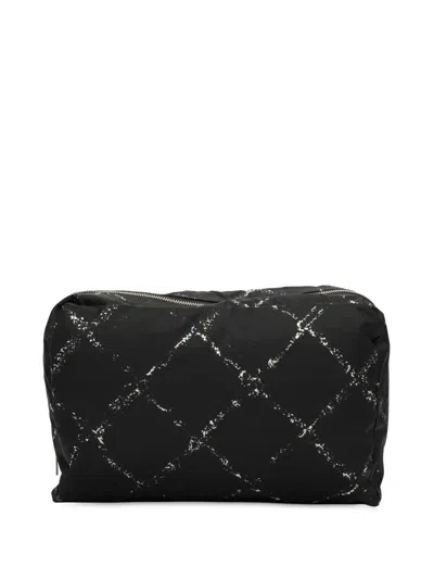 Pre-owned Chanel 1997-1999 Old Travel Line Nylon Pouch In Black