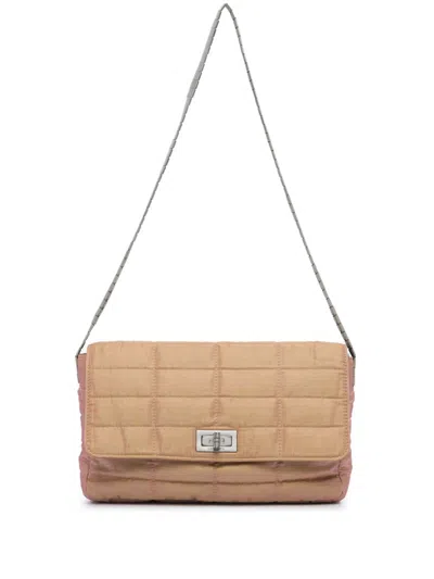 Pre-owned Chanel 1997-1999 Reissue 2.55 Iridescent Chocolate Bar Shoulder Bag In Brown