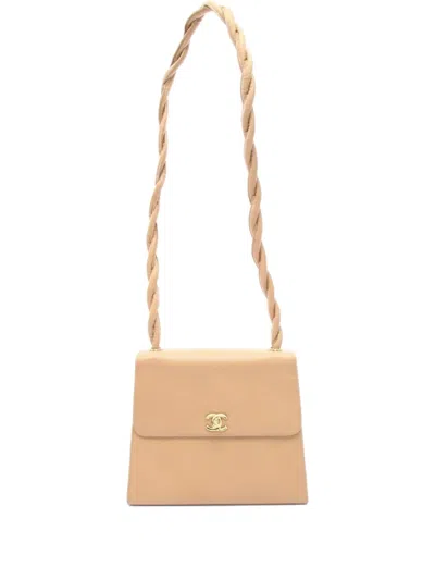 Pre-owned Chanel 1997-1999 Twist Leather Shoulder Bag In Neutral