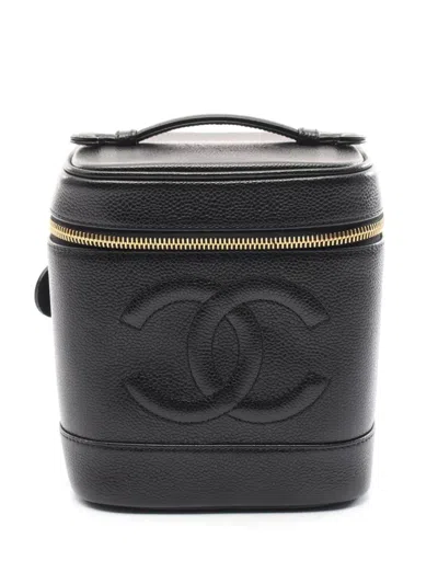 Pre-owned Chanel 1997-1999 Vanity Handbag In Black