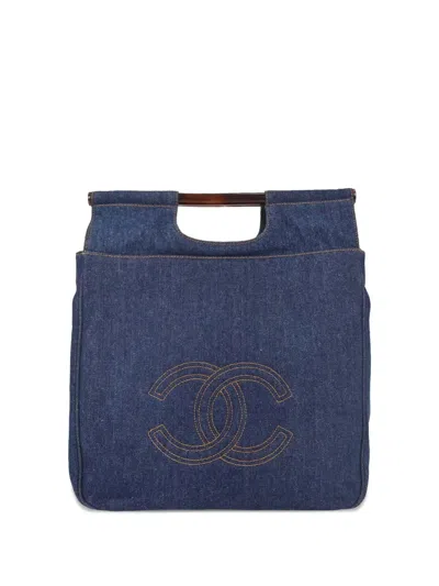 Pre-owned Chanel 1997 Blue Tote Bag