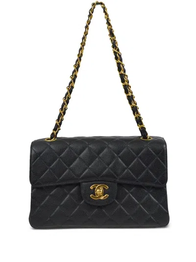 Pre-owned Chanel 1997 Both Side Classic Flap Shoulder Bag In Black