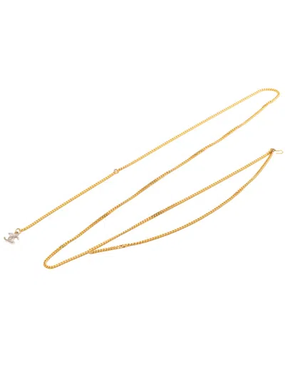 Pre-owned Chanel 1997 Cc Brass Gold Plated Chain Belt