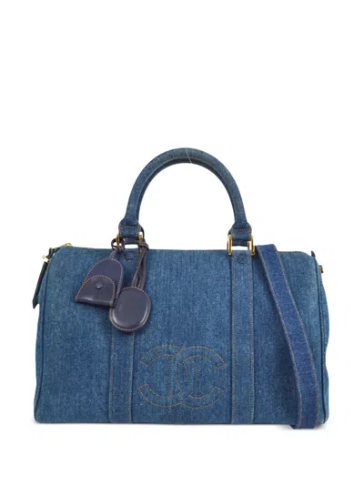 Pre-owned Chanel 1997 Cc Denim Handbag In 蓝色