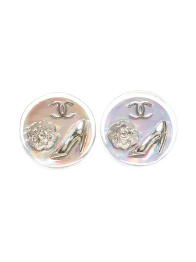 Pre-owned Chanel 1997 Cc Mark Earrings
