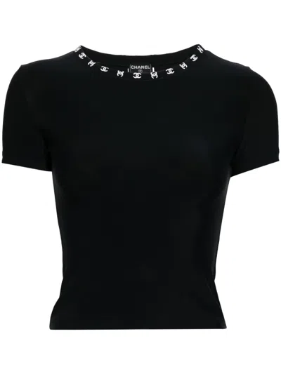 Pre-owned Chanel 1997 Cc T-shirt In Black