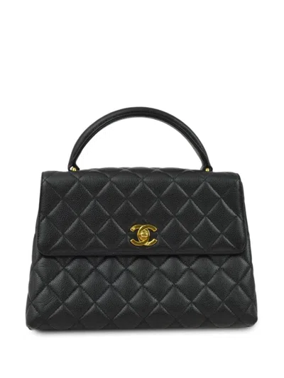 Pre-owned Chanel 1997 Cc Turn-lock Flap Handbag In Black