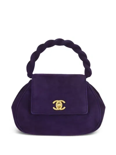Pre-owned Chanel 1997 Cc Turn-lock Handbag In Purple