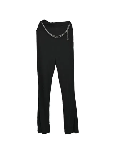 Pre-owned Chanel 1997 Chain-link Trousers In Black