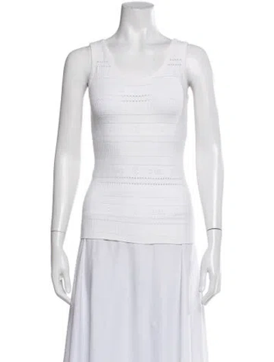 Pre-owned Chanel 1997 Crew Neck Top In White