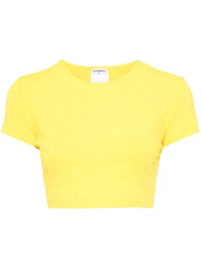 Pre-owned Chanel 1997 Cropped T-shirt In Yellow