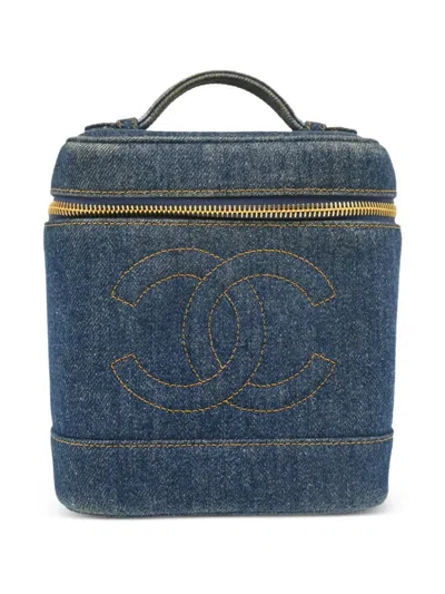Pre-owned Chanel 1997 Denim Vanity Case