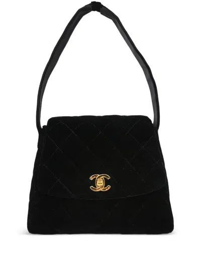 Pre-owned Chanel 1997 Diamond-quilted Handbag In Black