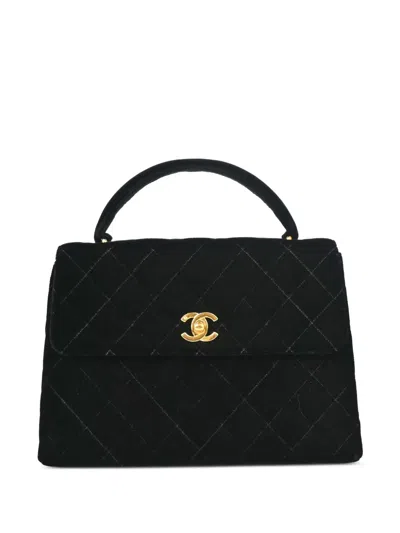 Pre-owned Chanel 1997 Diamond-quilting Top Handle Bag In 黑色