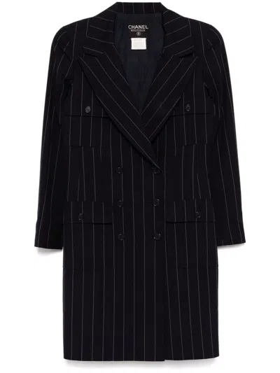 Pre-owned Chanel 1997 Double Breasted Jacket In Blue
